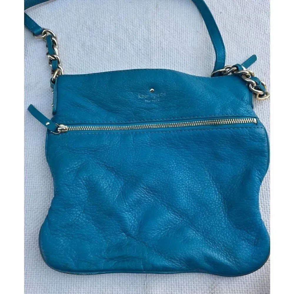 Kate spade blue leather crossbody